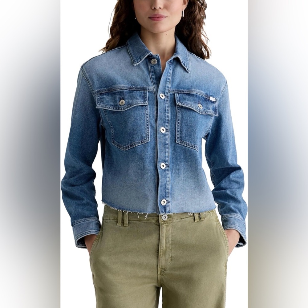 AG Jeans Valleta Utility Shirt Jacket in the "Abyss" wash